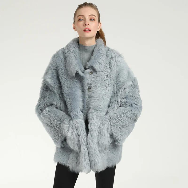 

SHZQ 2021 Winter New Tuscan Fur One Women's Short Loose Fur Coat Korean Lamb Fur Coat