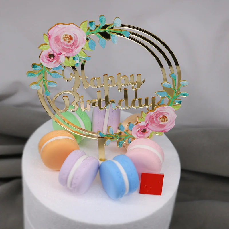 Цветы зеленые листья искусство украшение для выпечки на день рождения свадебные