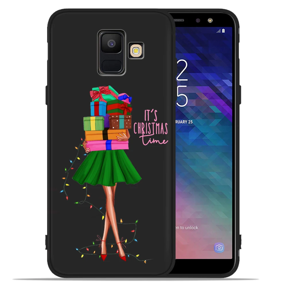 Роскошный чехол для телефона оболочка Samsung A8 2018 модный Рождественский девушек A7 A6