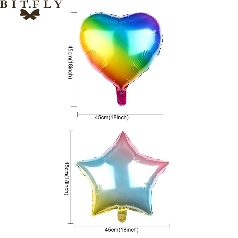 1 шт. 18 дюймов фольгированные шары градиент сердце/звезда воздушный шар Дети день