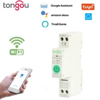single phase wifi circuit breaker 1p 40a din rail smart switch remote control used by tuya app for smart home 40a tongou