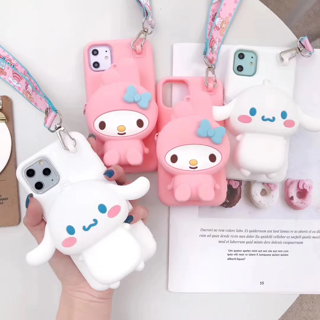 Милый мультяшный силиконовый кошелек My Melody Cinnamoroll чехол для телефона Apple iPhone 6 6s 7 8