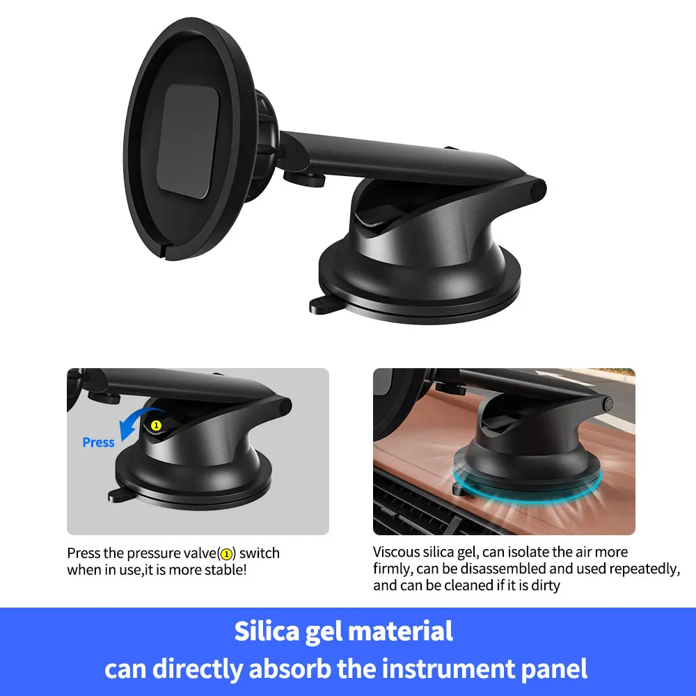 Magnetic Phone Charger Holder For iPhone 12 Telescopic Suction Cup Car Dashboard Mount For Charger Car Phone Holder