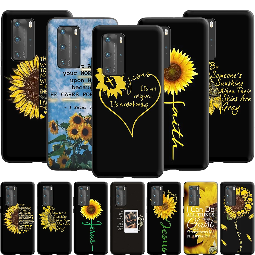 Чехол с изображением подсолнуха Иисуса Христа для Huawei Mate 10 20 Lite Y6 Y7 Y9 Y6P P Smart S Y5P Y8P