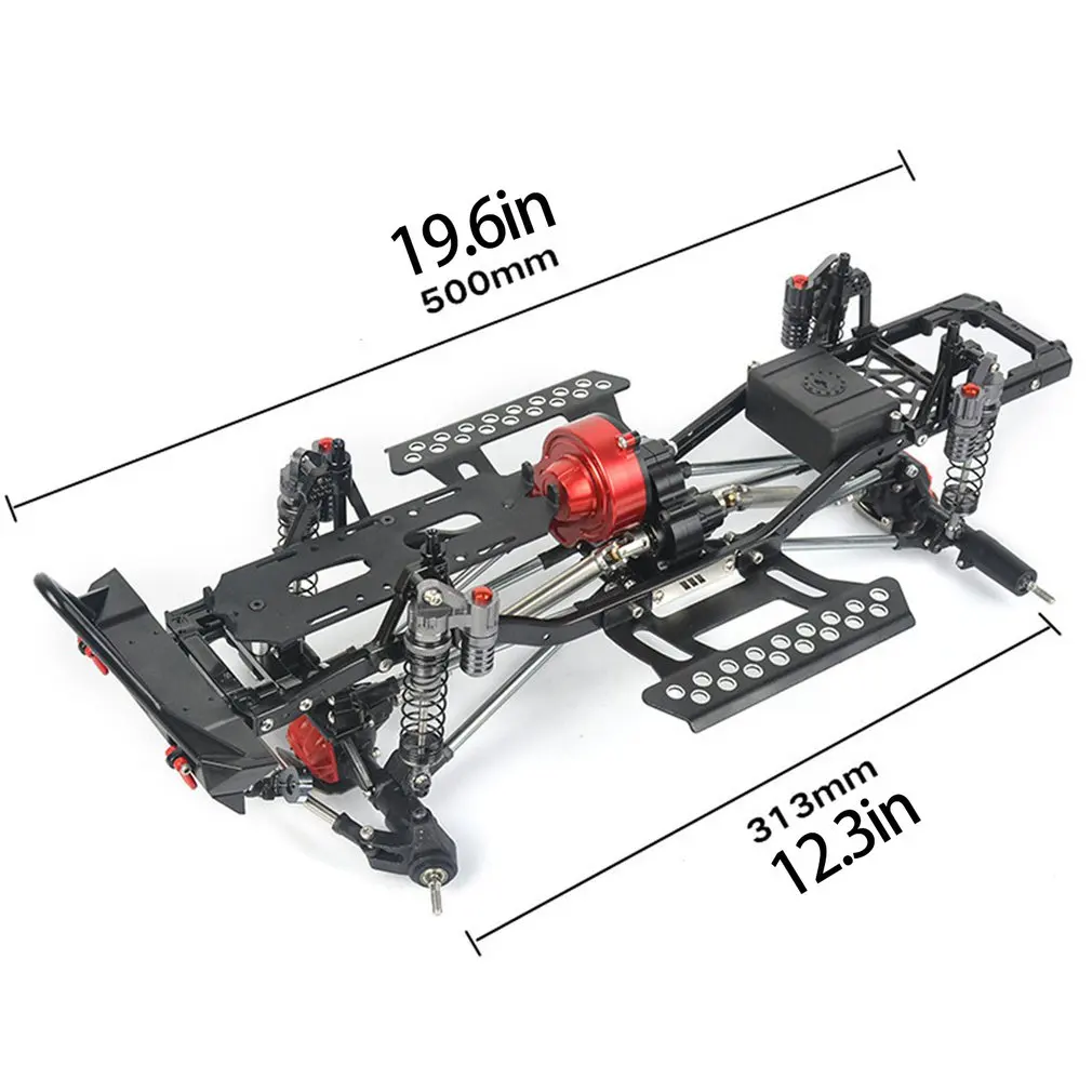 

RC Racing CNC Aluminum Metal and Carbon Frame for RC Car 1/10 AXIAL SCX10 Wrangler Chassis 313mm Wheelbase Vehicle Crawler Parts