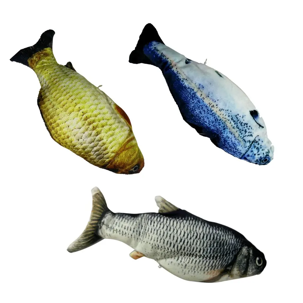 

Cat Electric Chargeable Wagging Fish Realistic Plush Toy Simulation Catnip Soft Gift For Pet Cat Chewin