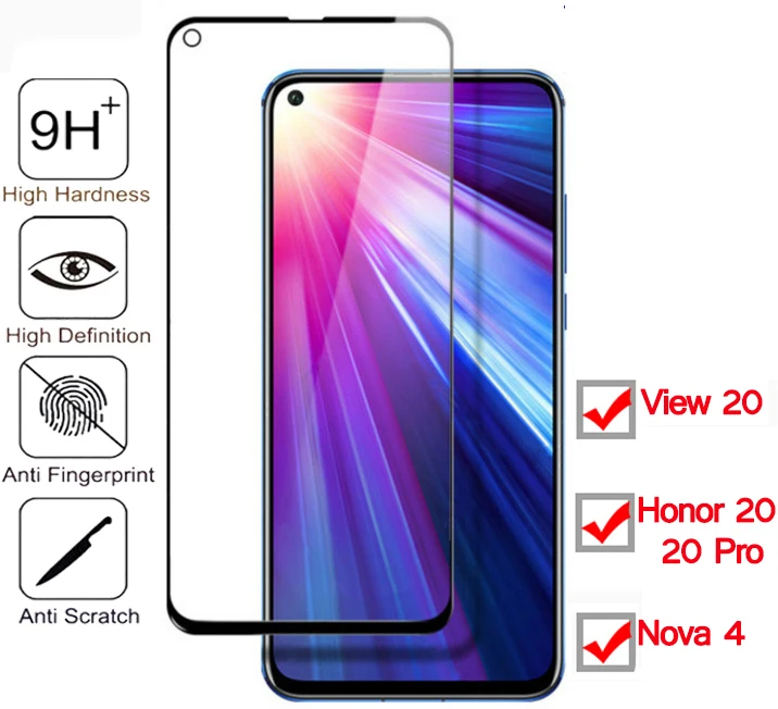 Защитное стекло для huawei honor View 20 закаленное nova 4 pro Защитная пленка экрана|Защитные