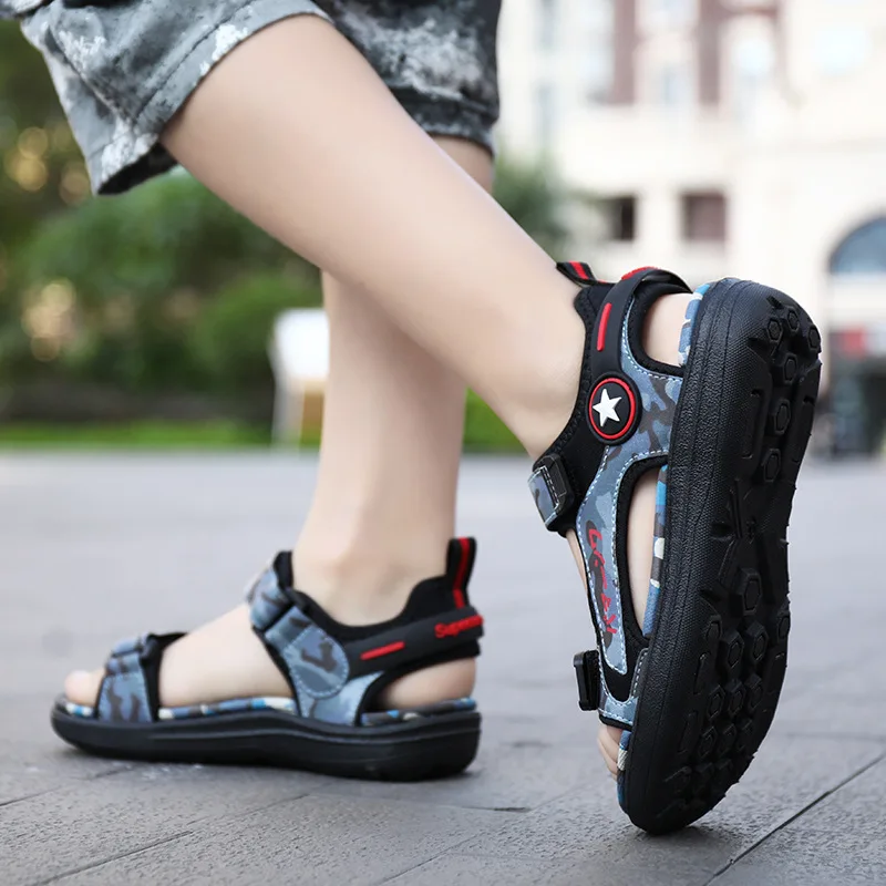 Брендовые сандалии для мальчиков EVA Нескользящая дышащая пляжная обувь Детская