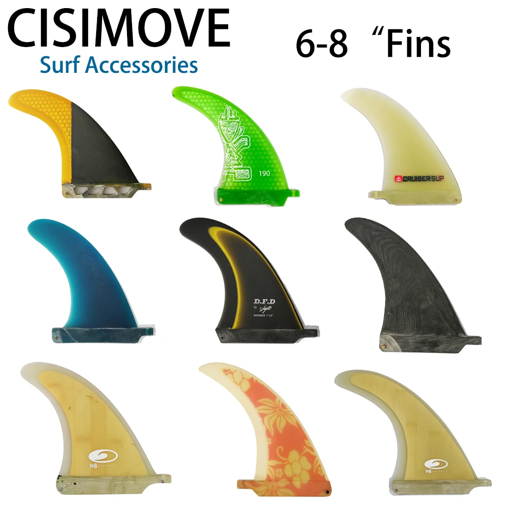 

CISIMOVE 6-8 inches fiberglass center fin single fin tail fin surf board fin longboard sup board