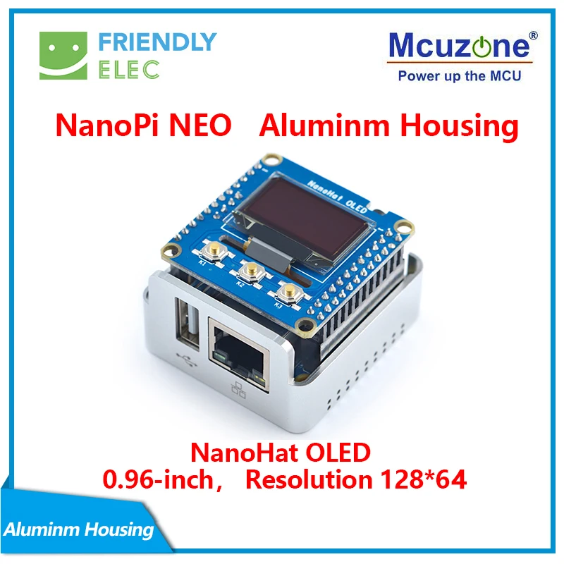 Programável em Python Kit de Alumínio Nanopi Metal Completo Habitação Oled Friendlyelec Neo
