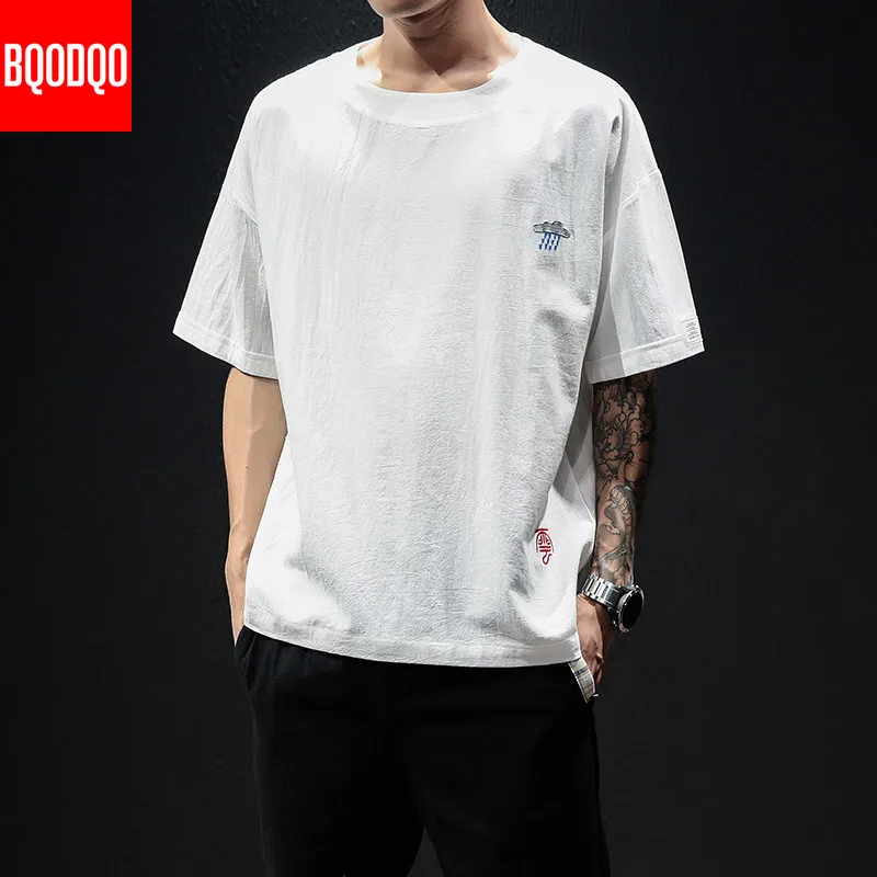 

Футболка мужская хлопковая, с принтом в японском стиле, с коротким рукавом, для фитнеса, лето, 100%