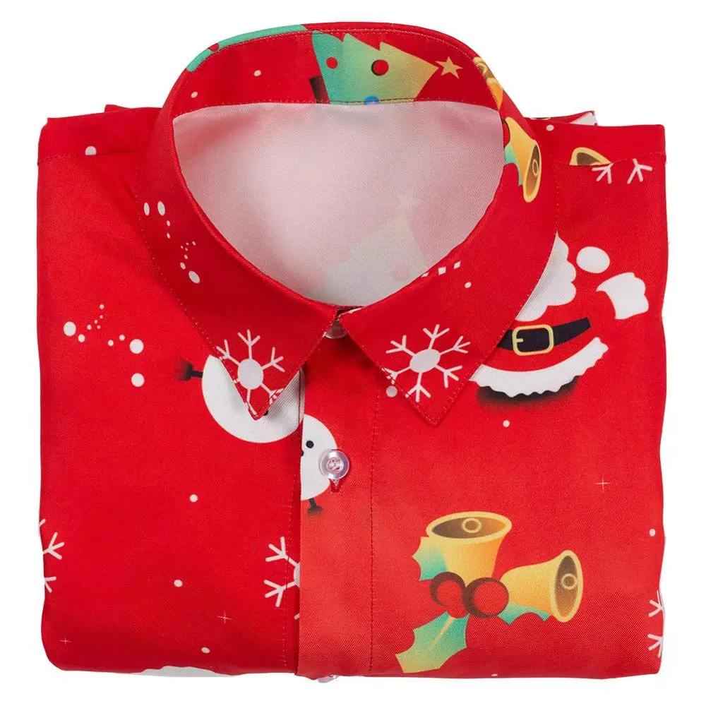

Adult Shirt Men Women Christmas Costume Shirt Black Red 3D Print Tops Long Sleeve Outwear Party Funny Fall Winter Clothing