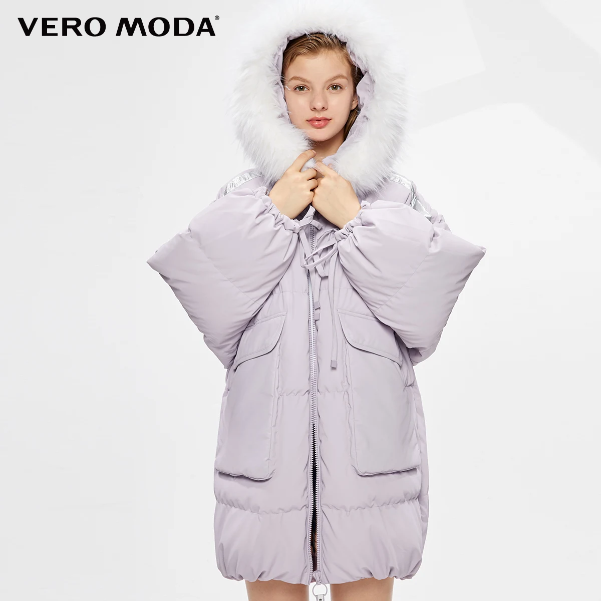 Lavender frost Vero Moda Новое Женское вышитое контрастное пальто средней длины с капюшоном | 319409514 - Цвет: Lavender frost