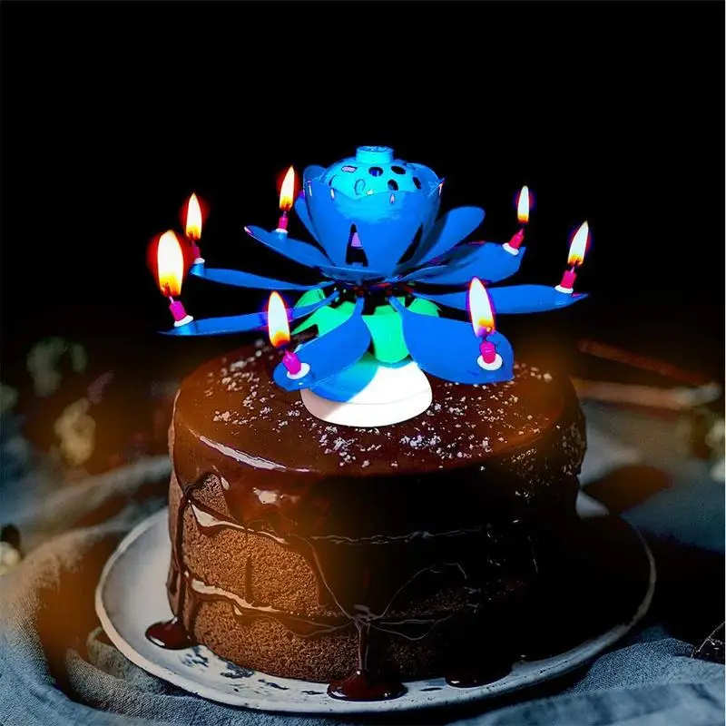 

Electronic Music Candle Colored Candle Party Happy Decor Wedding Double Music Candle Rotating Candle Birthday Z5A2