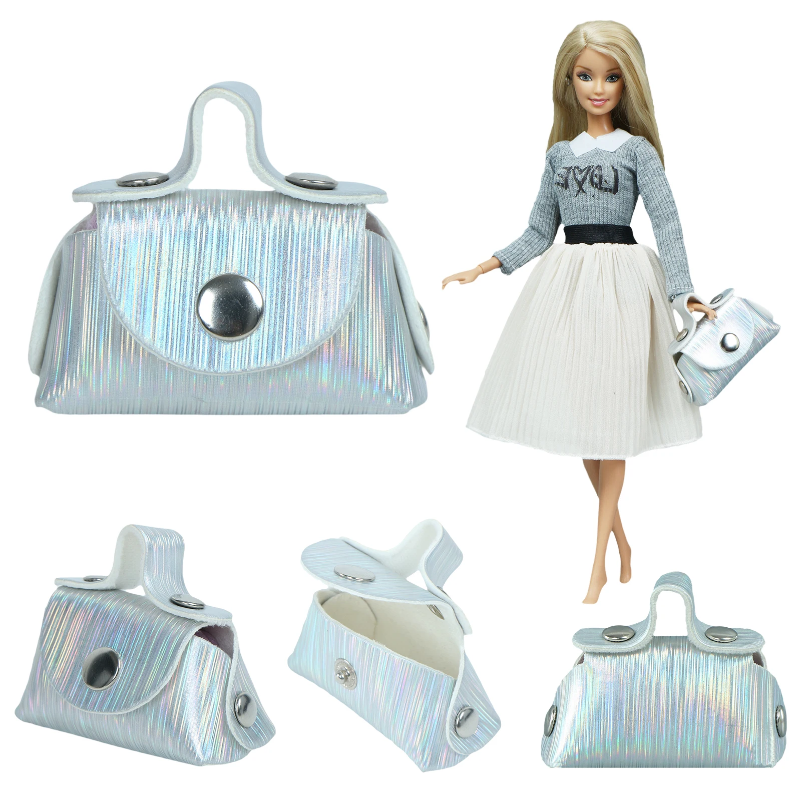 Оптовая продажа 10 шт./компл. серебро кукла ручной работы кожаная сумка на плечо