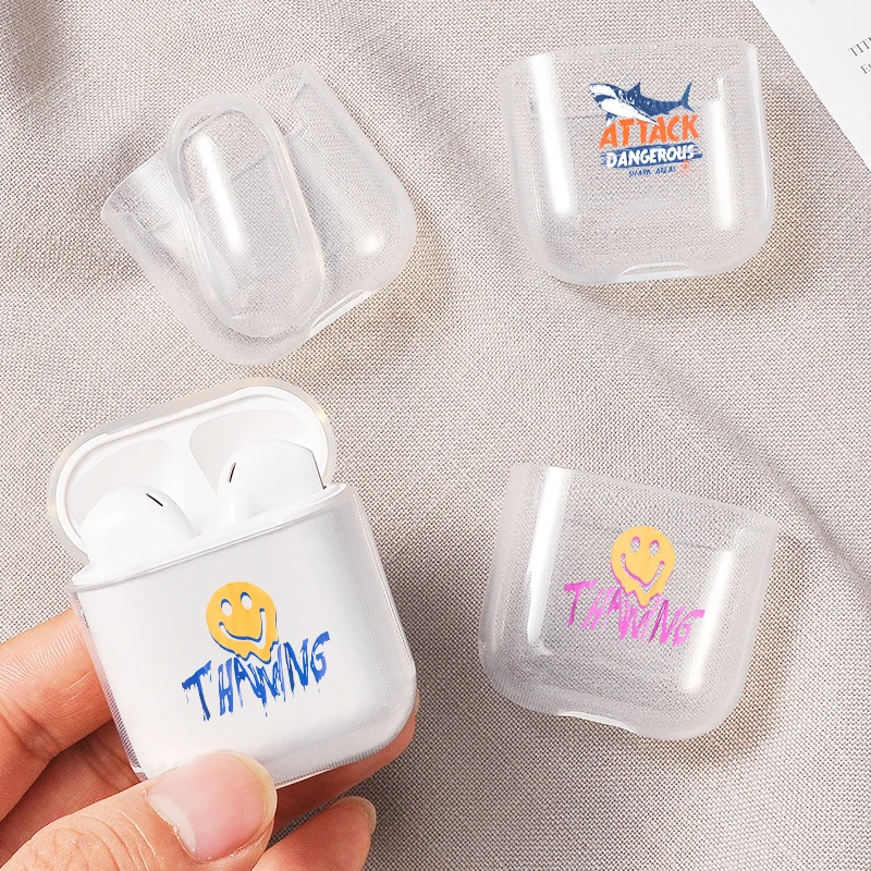 Индивидуальный чехол для наушников Apple airpods Yes No Friend Smile Face Bluetooth Pop Air Pods прозрачный