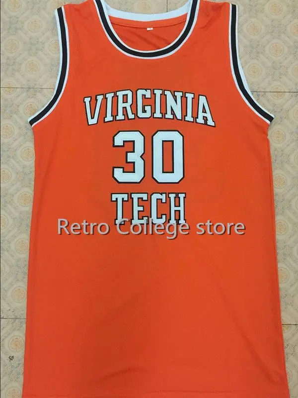 

30 Dell Curry Virginia Basketball Jersey Stitched Custom Any Number Name jerseys