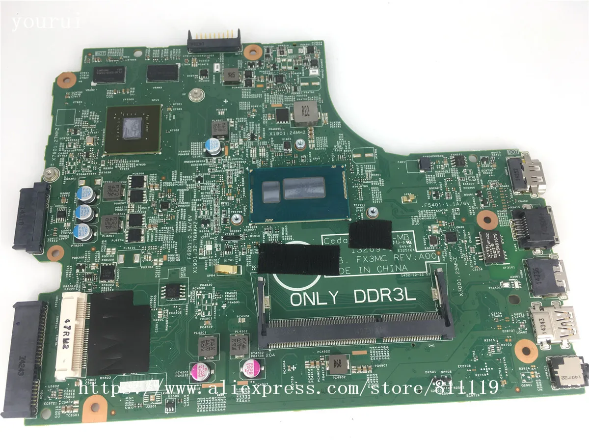 

Yourui для Dell inspiron 14 3442 3542 TWDVX 0TWDVX CN-0TWDVX с процессором i3-4030u DDR3L материнская плата