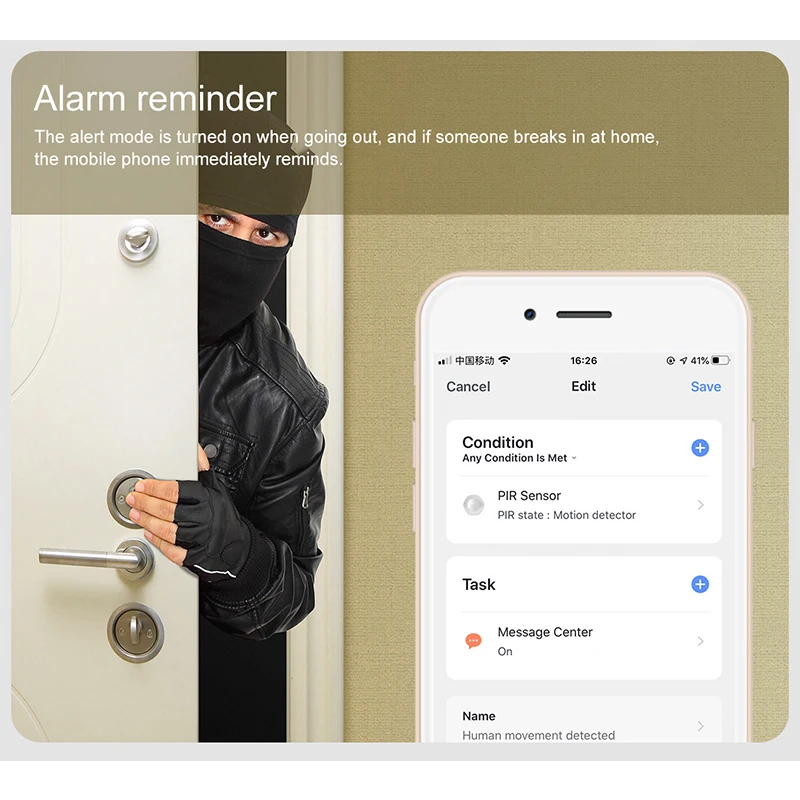 Tuya WI FI человеческого тела движения PIR Сенсор Батарея Беспроводной инфракрасный