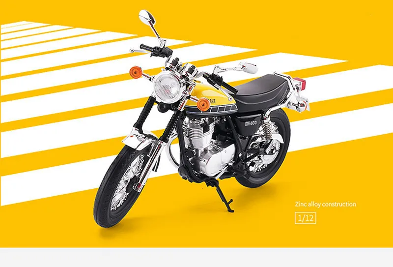 1:12 Sr 400 500 мотоцикл Сплав ABS локомотив детские игрушки коллекция дисплей мебель