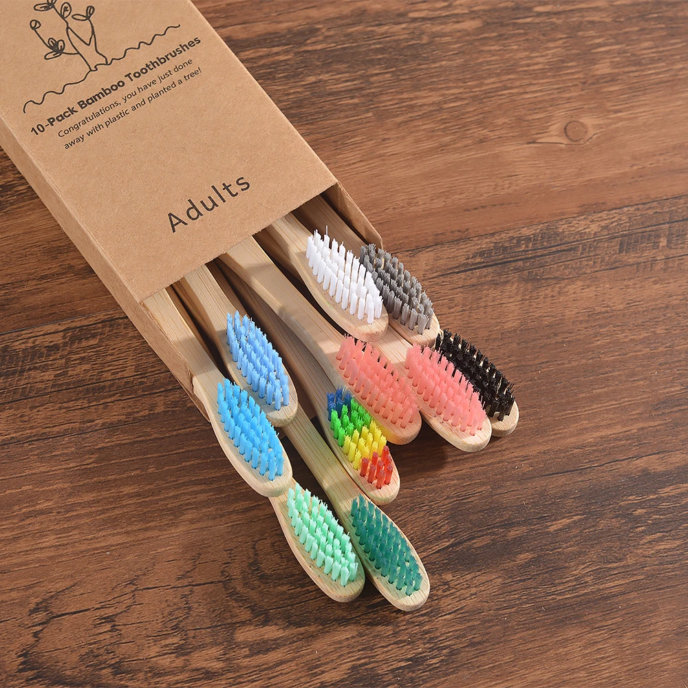 10 шт. бамбуковые зубные щётки для взрослых | Красота и здоровье