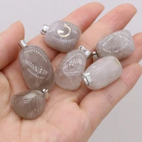 high quality natural semi precious stone gray agate irregular shape pendant fashion necklace earrings for jewelry making gift1pc