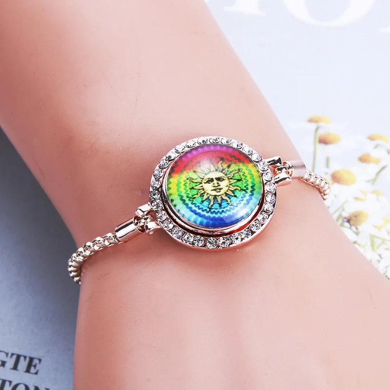 Новые розовые золотые браслеты с защелками ювелирные изделия регулируемый