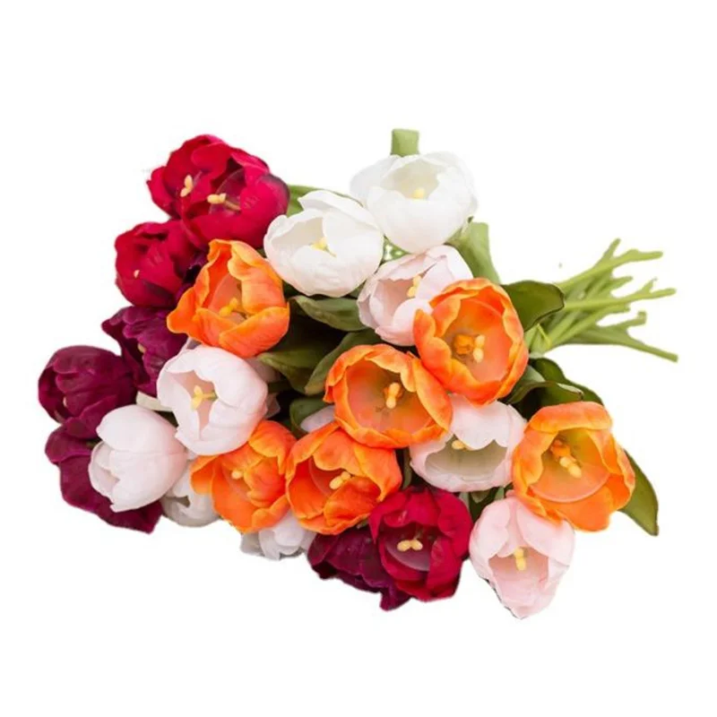 

Один искусственный увлажняющий тюльпан с одним стеблом длиной 13 дюймов, имитация настоящей тюльпаны для свадебных центральных элементов