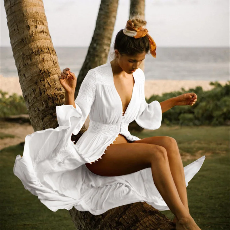 2019 сексуальное пляжное платье длинное бикини накидка купальный костюм для