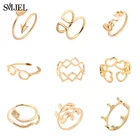 Женское кольцо SMJEL в богемном стиле, модное свадебное Ювелирное Украшение, змеиная Корона, сердце, очки, кольцо на палец, регулируемое, оптовая продажа