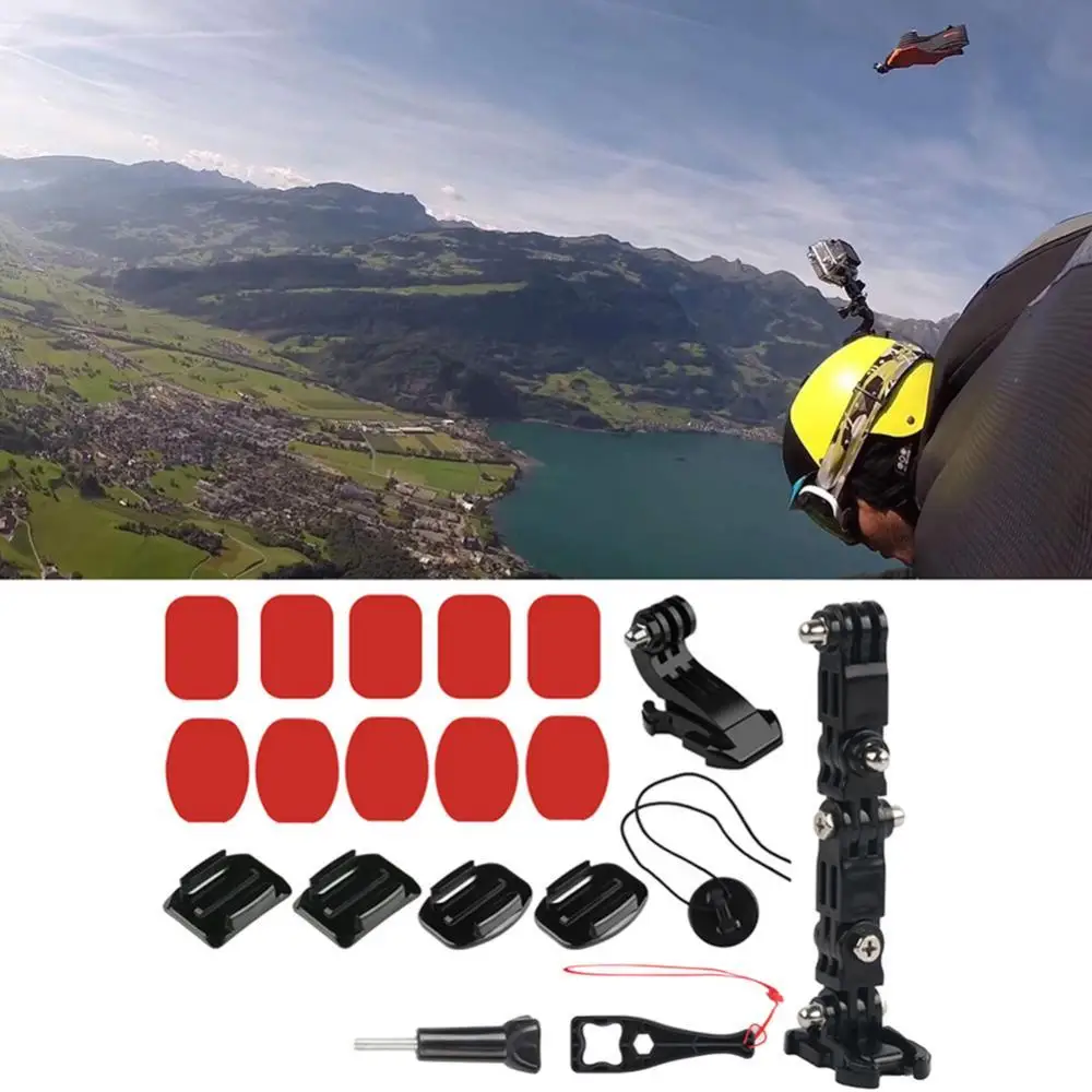 Регулируемое крепление на шлем подбородок J-Hook Buckle клейкая подкладка для GoPro Xiao-mi