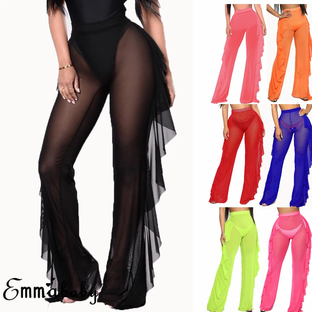 Женский купальник-бикини прозрачные сетчатые штаны | Женская одежда