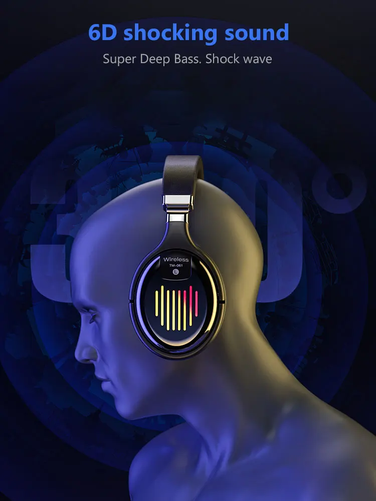 Беспроводной наушники Bluetooth гарнитура в сложенном виде Hi Fi стерео игровые