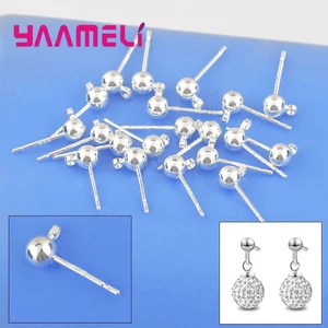 100 шт.партия, серьги-гвоздики из серебра 925 пробы