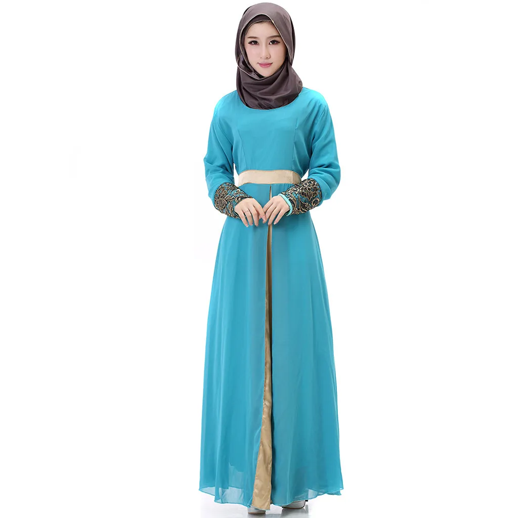 Шифоновые платья с вышивкой размера плюс мусульманские турецкие абайские