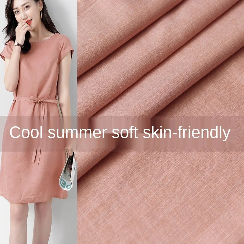 

Linen thin solid color breathable linen dress pants cotton linen fabric sewing fabric factory shop not out of stock