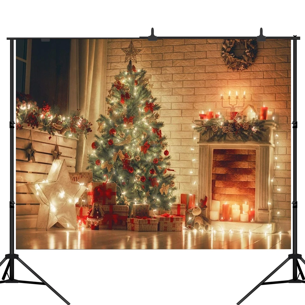 

Lyavshi Рождественские фото фоны Золотая Звезда фонарь украшение деревянная доска Подарки Дерево внутри помещения бесшовный фото фон