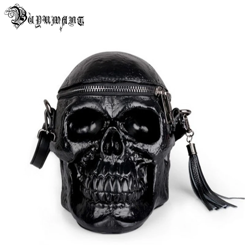 

Ghost skull shoulder bag women Gothic handbag tassel messenger bag BW01-SB-gtklls