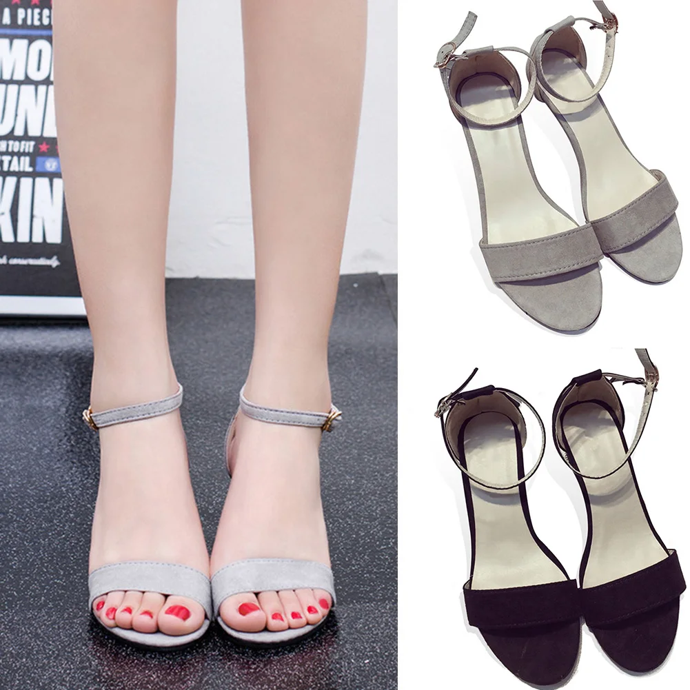

Summer Women's PU Sandals Thick Heel Open Toe women's Ankle Strap Sandals