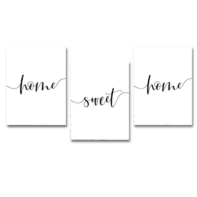 3 pcs a set Холст для печати, живопись, минималистичный дом, милый дом, цитаты, буквы, Настенные рисунки, плакаты, картинки, декор для гостиной, спальни - Цвет: 3 pcs a set