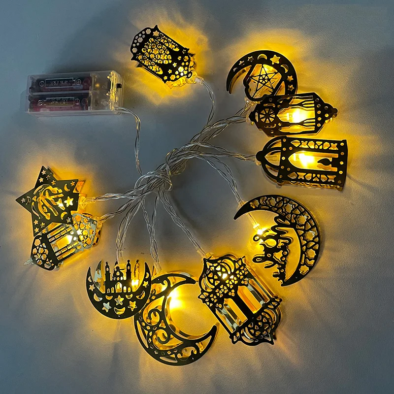 Огни Рамадана украшение Луны звезды СВЕТОДИОДНЫЕ гирлянды EID Mubarak Декор для дома