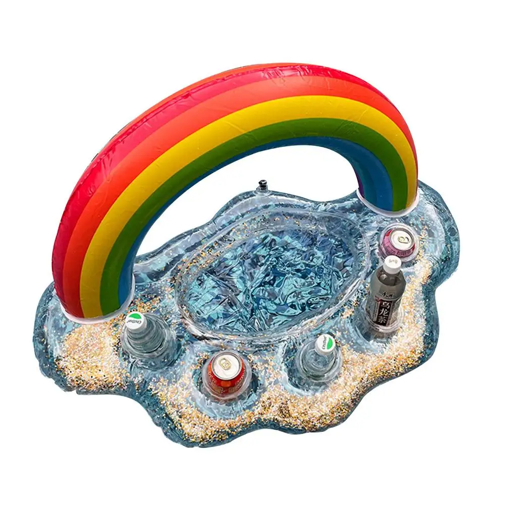 

Inflatable Drink Holder Rainbow Cloud Cup Holder Pool Float Beer Drink Table Bar Tray Summer Party Bucket Floating Cup Coaster
