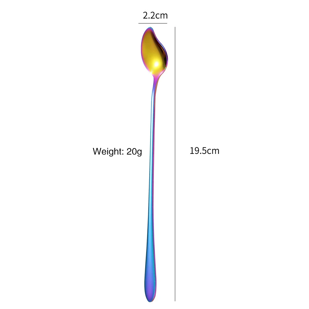 

Mango Shape Ice Cream Spoon Stainless Steel Soup Spoons Dinner Set Dessert Spoons Long Handle Scoop Cake Fruit Spoon Salad