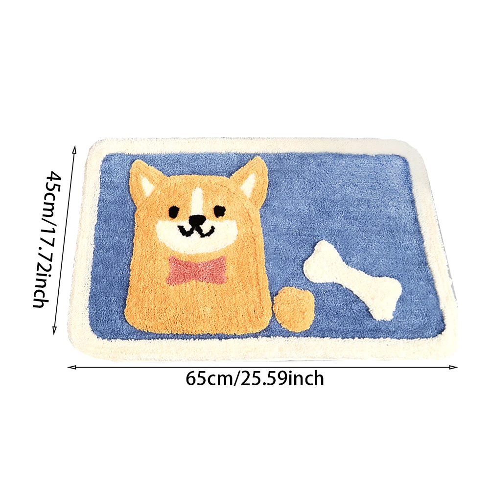 

Cute High Absorbent Rectangle Anti Slip Bath Mat Machine Washable Polyester fiber Soft Shaggy Luxury Animal Bathroom Rug