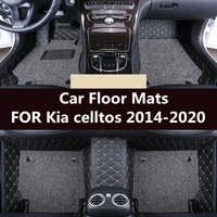 car floor mats for kia celltos 2014 2020 leather interior anti dirt mat covers modified supplies
