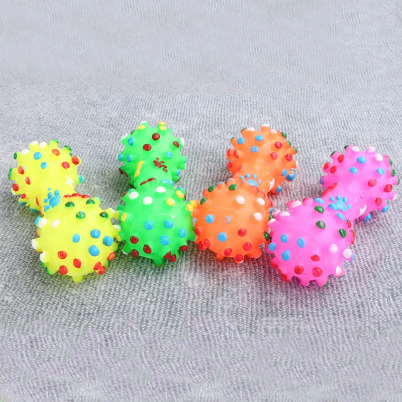 

Funny Pet Products Puppy Sound Toy Squeaky Toy Soft Plastic Tooth Cleaning Tools Polka Dot 1 PC Dumbbell ChewingToy