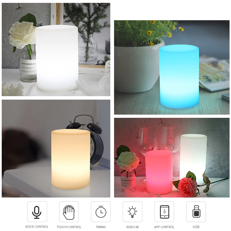 

LED USB Charging Smart Night Light AlexaEcho GoogleHome IFTTT Intelligent Control Bedroom lighting Dimmable RGB Color Change