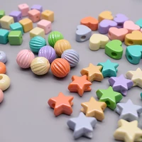 new cream sugar color acrylic beads star heart pumpkin cube shape beads for jewelry making diy necklace hair accessories