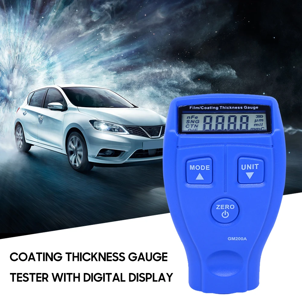 

Измеритель толщины покрытия, автомобильный прибор для измерения толщины пленки, с ЖК-дисплеем и цифровой подсветкой
