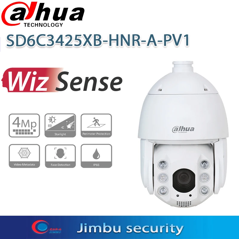 

Камера Dahua PTZ SD6C3425XB-HNR-A-PV1 4MP 25x Starlight IR WizSense Network, полноцветный осветитель, полноцветный осветитель IR150M